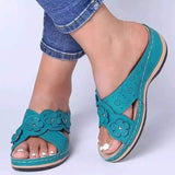 Sandales à Fleurs de Couleur Unie