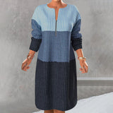 Robe Bloc de Couleur Avec Fermeture Éclair