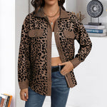 Veste en Velours Côtelé à Imprimé Léopard