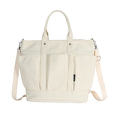 Sac à bandoulière en toile sobre de grande capacité