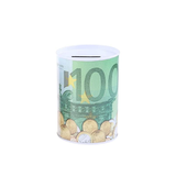 Banque Cylindrique Créative Euro Dollar en Métal