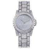 Montre à quartz en alliage pour femme avec diamants
