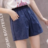 Short décontracté taille haute pour femme