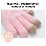Femme Gants Hiver Chaud Avec Doublés - ciaovie