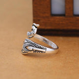 Bague au crochet avec motif de paon