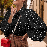 Chemise En Mousseline Á Pois Et Revers