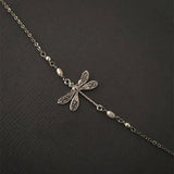 Bracelet de cheville femme libellule insecte