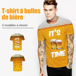 T-shirt à manches courtes à bulles de bière 3D Fashion - ciaovie