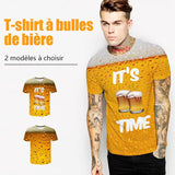 T-shirt à manches courtes à bulles de bière 3D Fashion - ciaovie