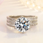Bague six griffes classique torsadée en diamant
