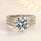 Bague six griffes classique torsadée en diamant
