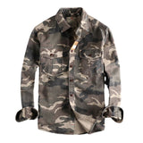 Chemise manches longues avec motif camouflage pour hommes