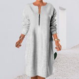 Robe Unicolore avec Fermeture Éclair