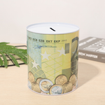 Banque Cylindrique Créative Euro Dollar en Métal