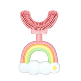 Brosse à dents arc-en-ciel souple en forme de U
