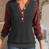 Pull avec Motif en Damier et Boutons