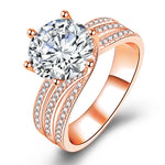 Bague six griffes classique torsadée en diamant
