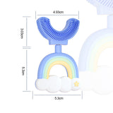 Brosse à dents arc-en-ciel souple en forme de U