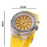 Montre à quartz lumineuse sertie de diamants