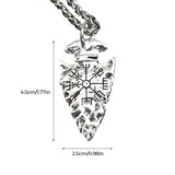 Collier lance d'Odin avec symbole Vegvisir
