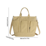 Sac à bandoulière en toile sobre de grande capacité