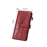 Porte-monnaie Vintage en Cuir Véritable de Grande Capacité RFID