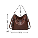 Sac seau fourre-tout polyvalent en cuir souple de grande capacité pour femmes