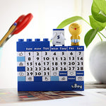 Beau calendrier de puzzle de blocs de dessin animé