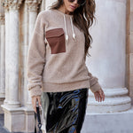 Sweat Ras Du Cou à Poche Pelucheuse