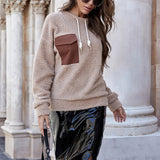 Sweat Ras Du Cou à Poche Pelucheuse