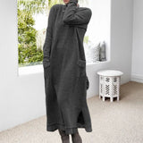 Robe Longue en Maille à Encolure ras du Cou