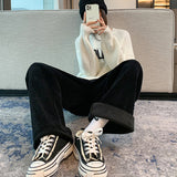 Pantalon large décontracté à taille haute