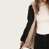 Manteau Matelassé Léger à Capuche et Manches Longues