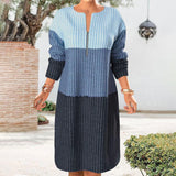 Robe Bloc de Couleur Avec Fermeture Éclair