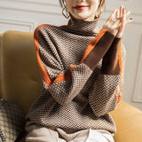 Manches à Col Élevé Contrastantes