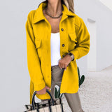 Manteaux En Laine Décontractés Á Col Fendu Pour Femmes