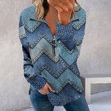 Haut à manches longues avec fermeture éclair et imprimé