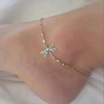 Bracelet de cheville femme libellule insecte