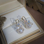 Boucles d'Oreilles de Perles de Cristal de Papillon de Mode