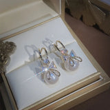 Boucles d'Oreilles de Perles de Cristal de Papillon de Mode