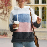 Sweat-shirt en Peluche à Empiècements