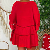 Haut ample à col en V en coton et lin