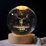 Veilleuse boule de cristal rougeoyante