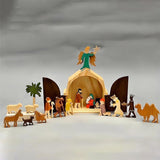 L'histoire de Noël Crèche unique en bois