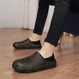 Chaussures d'Intérieur en Coton Peluche Chaud pour Hommes