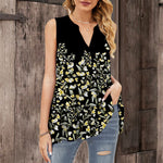 T-shirt ample sans manches col V imprimé