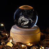 Veilleuse boule de cristal rougeoyante