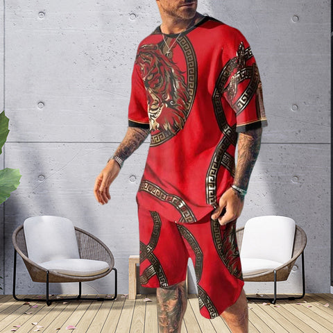 Costume de short à imprimé tigre à la mode pour hommes