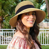 Chapeau de paille parasol avec nœud