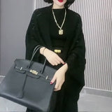 Châle court polyvalent à tricoter en forme de diamant pour femmes